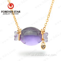 Natürliche Amethyst 14k einfache Gold-Halskette-Designs